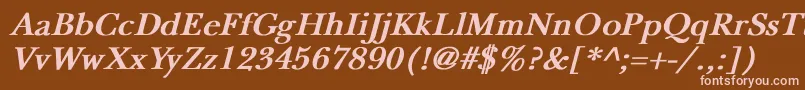 NewbaskervilleBoldItalic Font – Pink Fonts on Brown Background