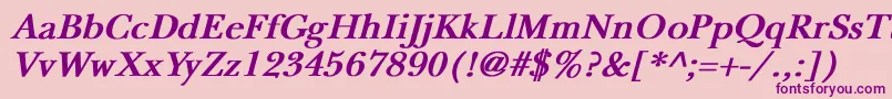NewbaskervilleBoldItalic Font – Purple Fonts on Pink Background