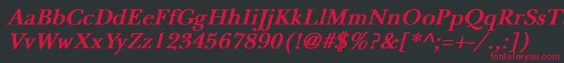 NewbaskervilleBoldItalic Font – Red Fonts on Black Background
