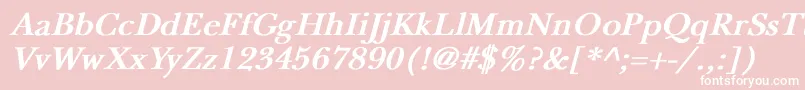 フォントNewbaskervilleBoldItalic – ピンクの背景に白い文字