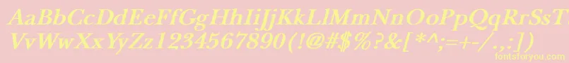 NewbaskervilleBoldItalic Font – Yellow Fonts on Pink Background