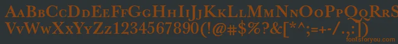 JbaskervilletcapsBold Font – Brown Fonts on Black Background