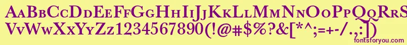 JbaskervilletcapsBold Font – Purple Fonts on Yellow Background