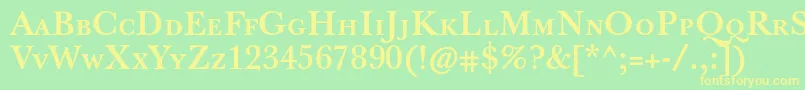 JbaskervilletcapsBold Font – Yellow Fonts on Green Background