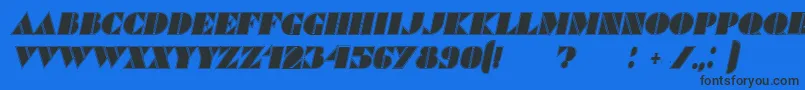 CommandersOutlinedItalic Font – Black Fonts on Blue Background