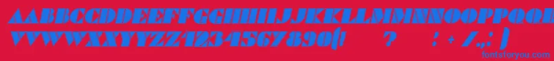 CommandersOutlinedItalic Font – Blue Fonts on Red Background