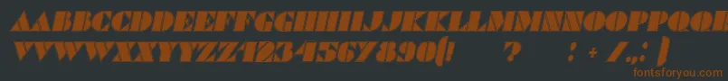 CommandersOutlinedItalic-fontti – ruskeat fontit mustalla taustalla
