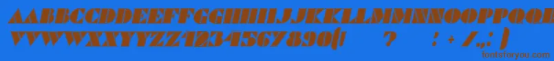 CommandersOutlinedItalic-fontti – ruskeat fontit sinisellä taustalla