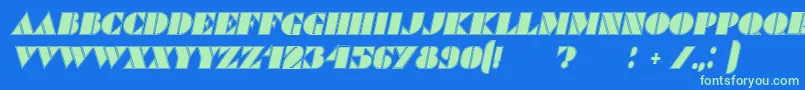 Шрифт CommandersOutlinedItalic – зелёные шрифты на синем фоне