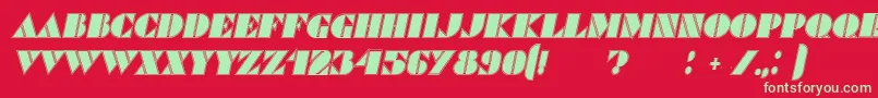 CommandersOutlinedItalic Font – Green Fonts on Red Background