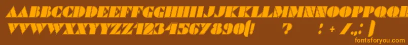 Шрифт CommandersOutlinedItalic – оранжевые шрифты на коричневом фоне