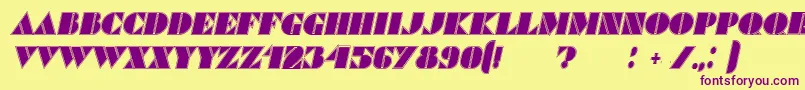 CommandersOutlinedItalic Font – Purple Fonts on Yellow Background