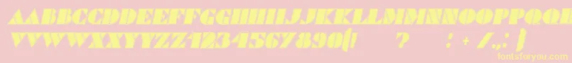 CommandersOutlinedItalic Font – Yellow Fonts on Pink Background