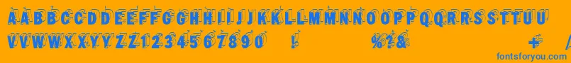 Wirewalkersvertigo Font – Blue Fonts on Orange Background