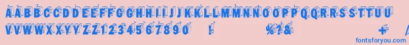 Wirewalkersvertigo Font – Blue Fonts on Pink Background