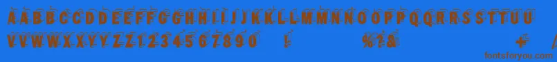 Wirewalkersvertigo Font – Brown Fonts on Blue Background