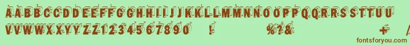 Wirewalkersvertigo Font – Brown Fonts on Green Background