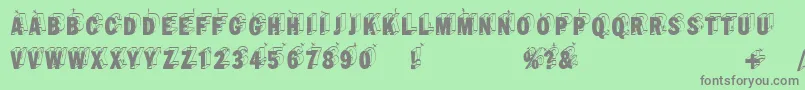 Wirewalkersvertigo Font – Gray Fonts on Green Background