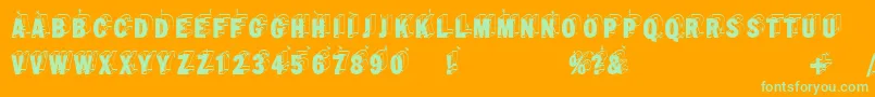 Wirewalkersvertigo Font – Green Fonts on Orange Background