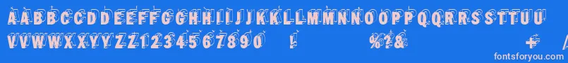 Wirewalkersvertigo Font – Pink Fonts on Blue Background