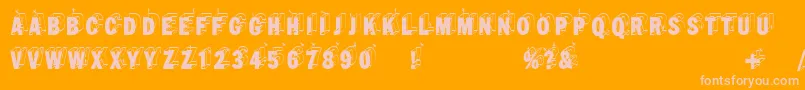 Wirewalkersvertigo-Schriftart – Rosa Schriften auf orangefarbenem Hintergrund