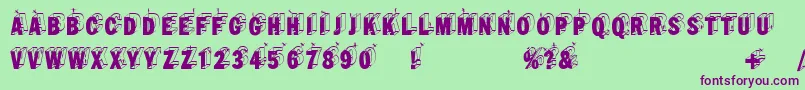 Wirewalkersvertigo Font – Purple Fonts on Green Background