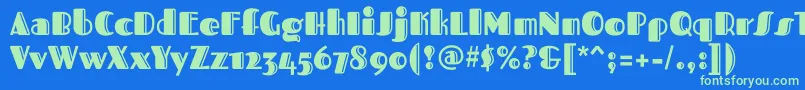 FascinateinlineRegular Font – Green Fonts on Blue Background