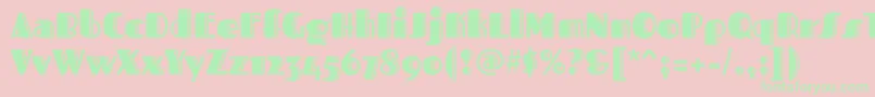 FascinateinlineRegular-Schriftart – Grüne Schriften auf rosa Hintergrund