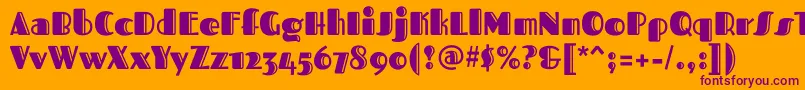 FascinateinlineRegular Font – Purple Fonts on Orange Background