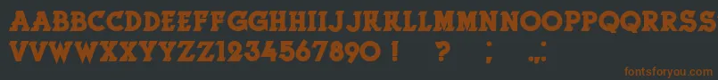 HerneBold-Schriftart – Braune Schriften auf schwarzem Hintergrund