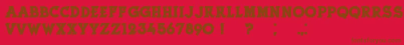 フォントHerneBold – 赤い背景に茶色の文字