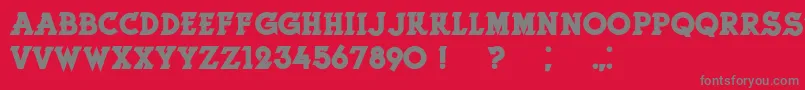 フォントHerneBold – 赤い背景に灰色の文字