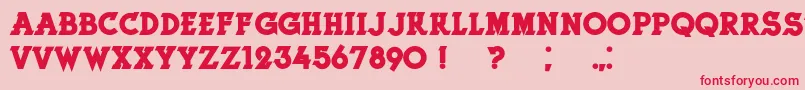 フォントHerneBold – ピンクの背景に赤い文字