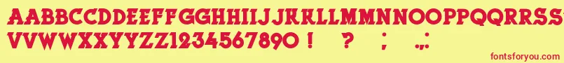 HerneBold Font – Red Fonts on Yellow Background