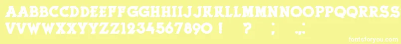フォントHerneBold – 黄色い背景に白い文字