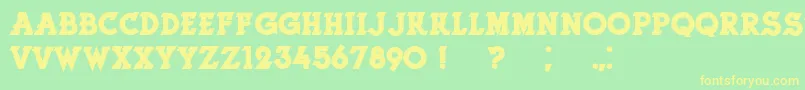 フォントHerneBold – 黄色の文字が緑の背景にあります