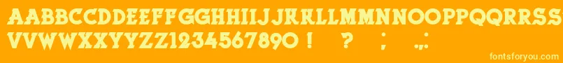 フォントHerneBold – オレンジの背景に黄色の文字