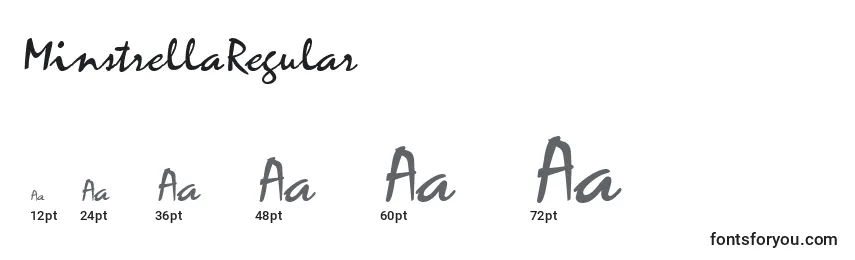Размеры шрифта MinstrellaRegular