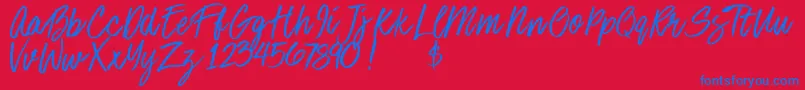 Stoneheartsdemo Font – Blue Fonts on Red Background