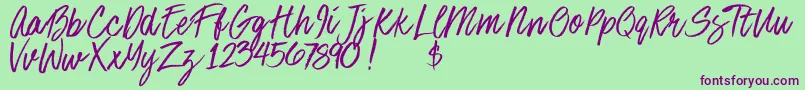 Stoneheartsdemo Font – Purple Fonts on Green Background