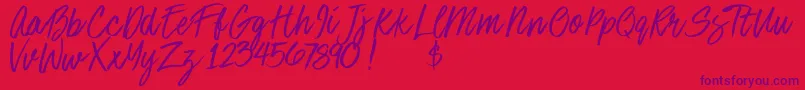 Stoneheartsdemo Font – Purple Fonts on Red Background