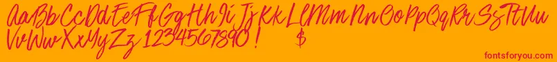 Stoneheartsdemo Font – Red Fonts on Orange Background