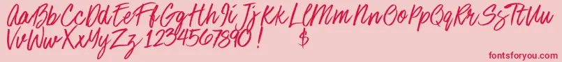 Stoneheartsdemo Font – Red Fonts on Pink Background