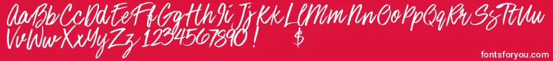 Stoneheartsdemo-fontti – valkoiset fontit punaisella taustalla
