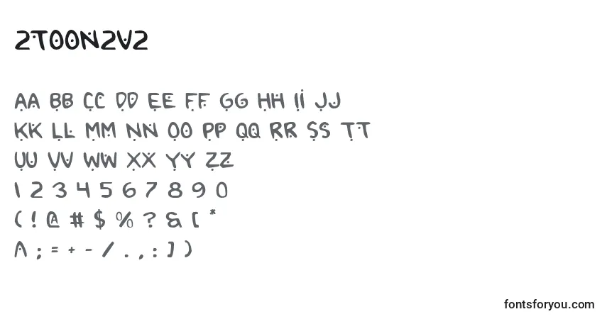 A fonte 2toon2v2 – alfabeto, números, caracteres especiais