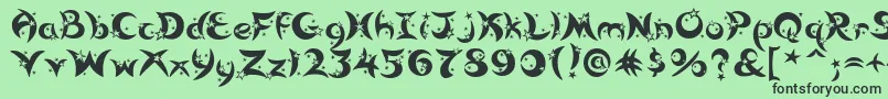 フォントMoonlight – 緑の背景に黒い文字