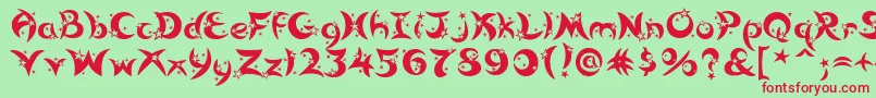 Moonlight Font – Red Fonts on Green Background