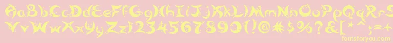 Moonlight-Schriftart – Gelbe Schriften auf rosa Hintergrund
