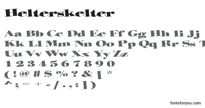 A fonte Helterskelter – alfabeto, números, caracteres especiais