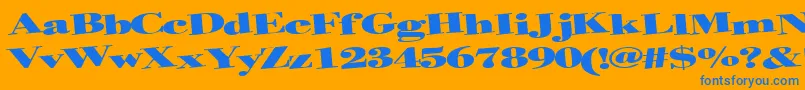 Helterskelter Font – Blue Fonts on Orange Background